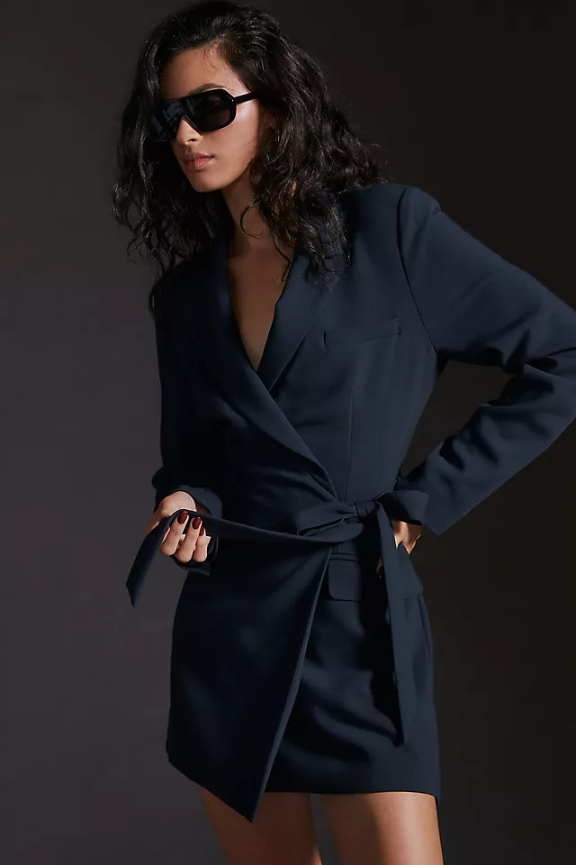 By Anthropologie Tie-Waist Blazer Mini Dress | Anthropologie (US)