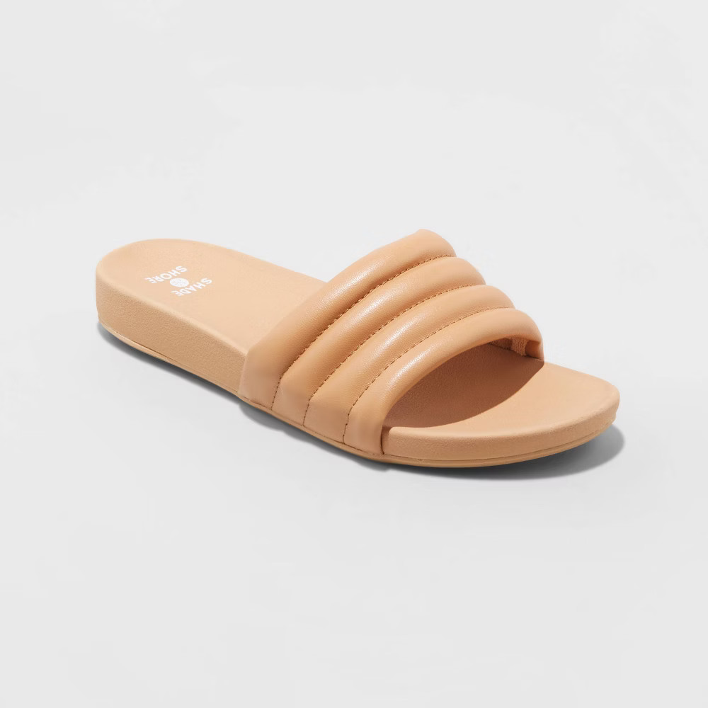 Women's Kendra Single Band Slide Sandals - Shade & Shore Tan 7 | Target