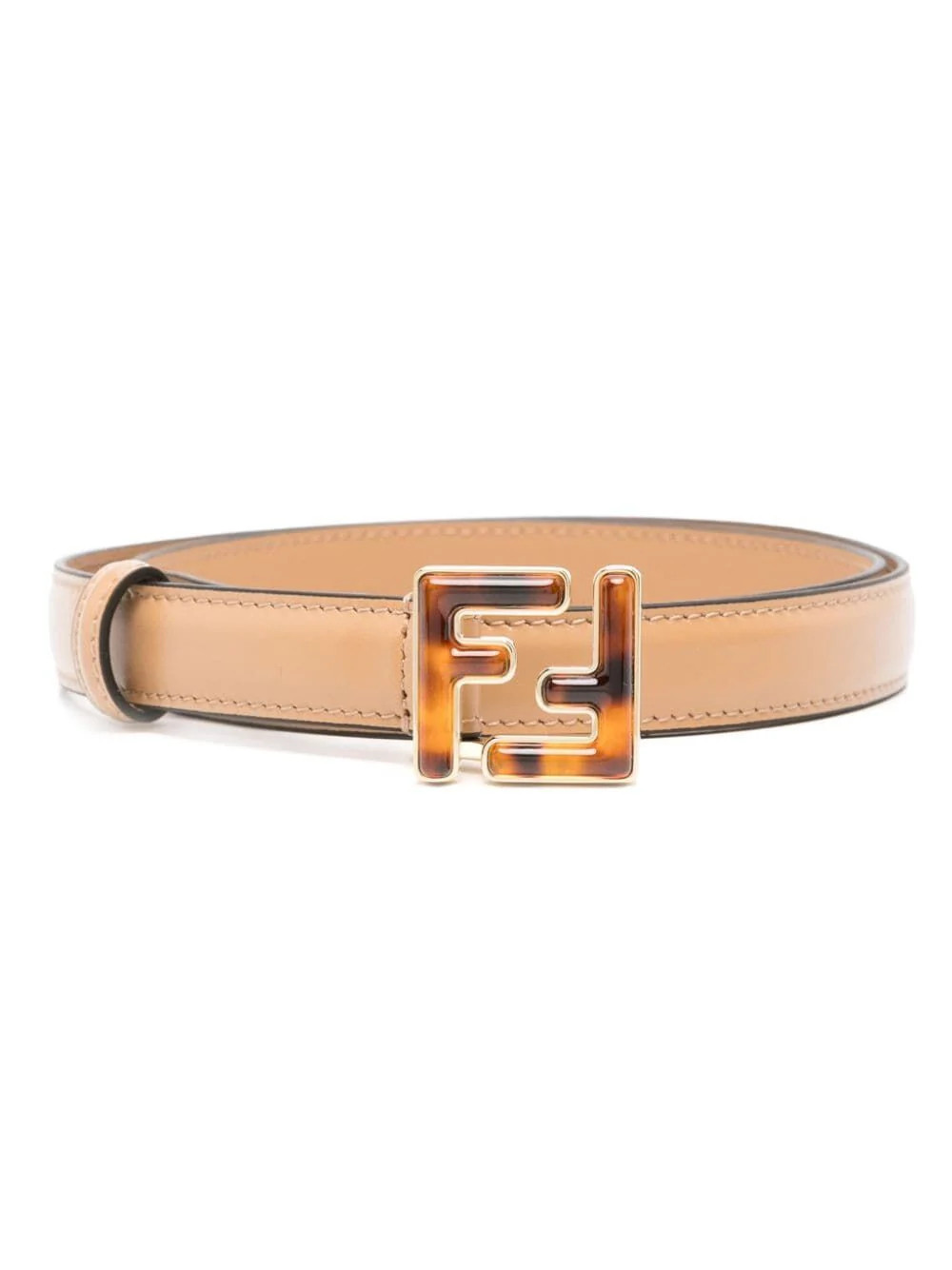 Fendi Women's Ff Thin Belt in Nude & Neutrals | Size 80 | 8C0648AMD5 | LOZURI