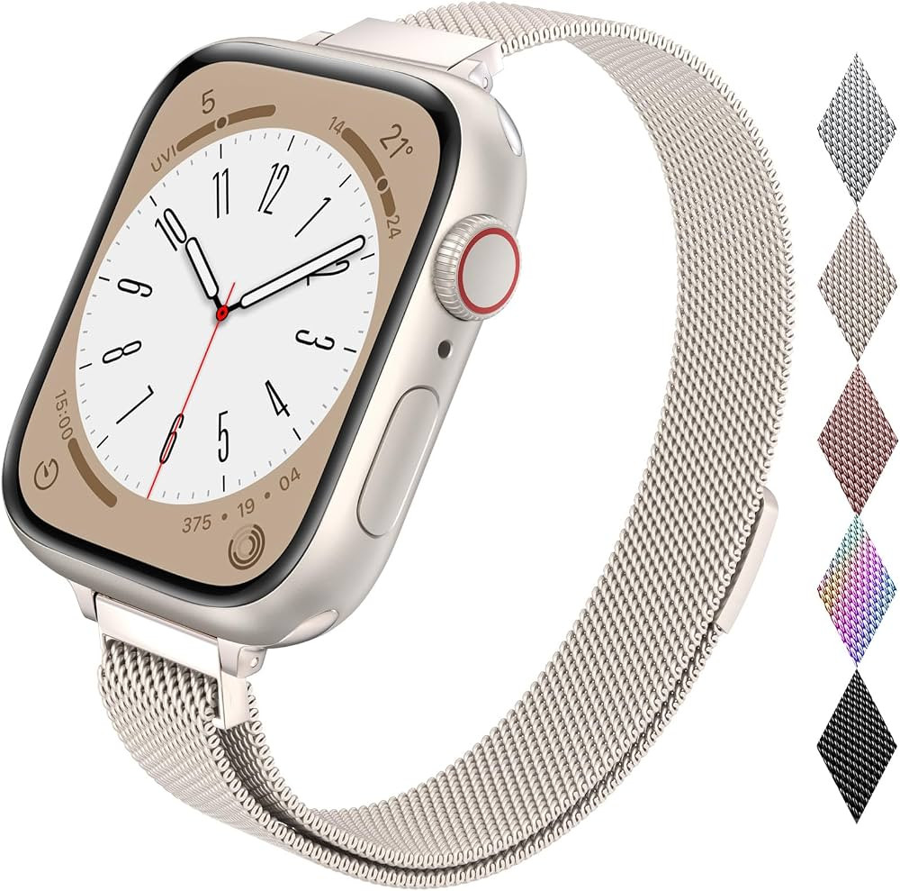 LELONG Slim Watch Band Compatible with Apple Watch Band 38mm 40mm 41mm 42mm 44mm 45mm 49mm Women ... | Amazon (US)