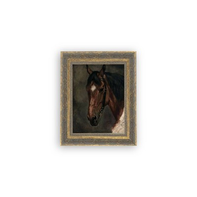 Petal Lane 8"x10" Horse Portrait Wall Art: Vintage Style, Mixed Media, Gold Frame, Sawtooth Back Mount | Target