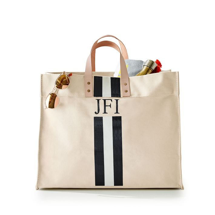 Hand-Painted Canvas Shopper Tote | Mark and Graham