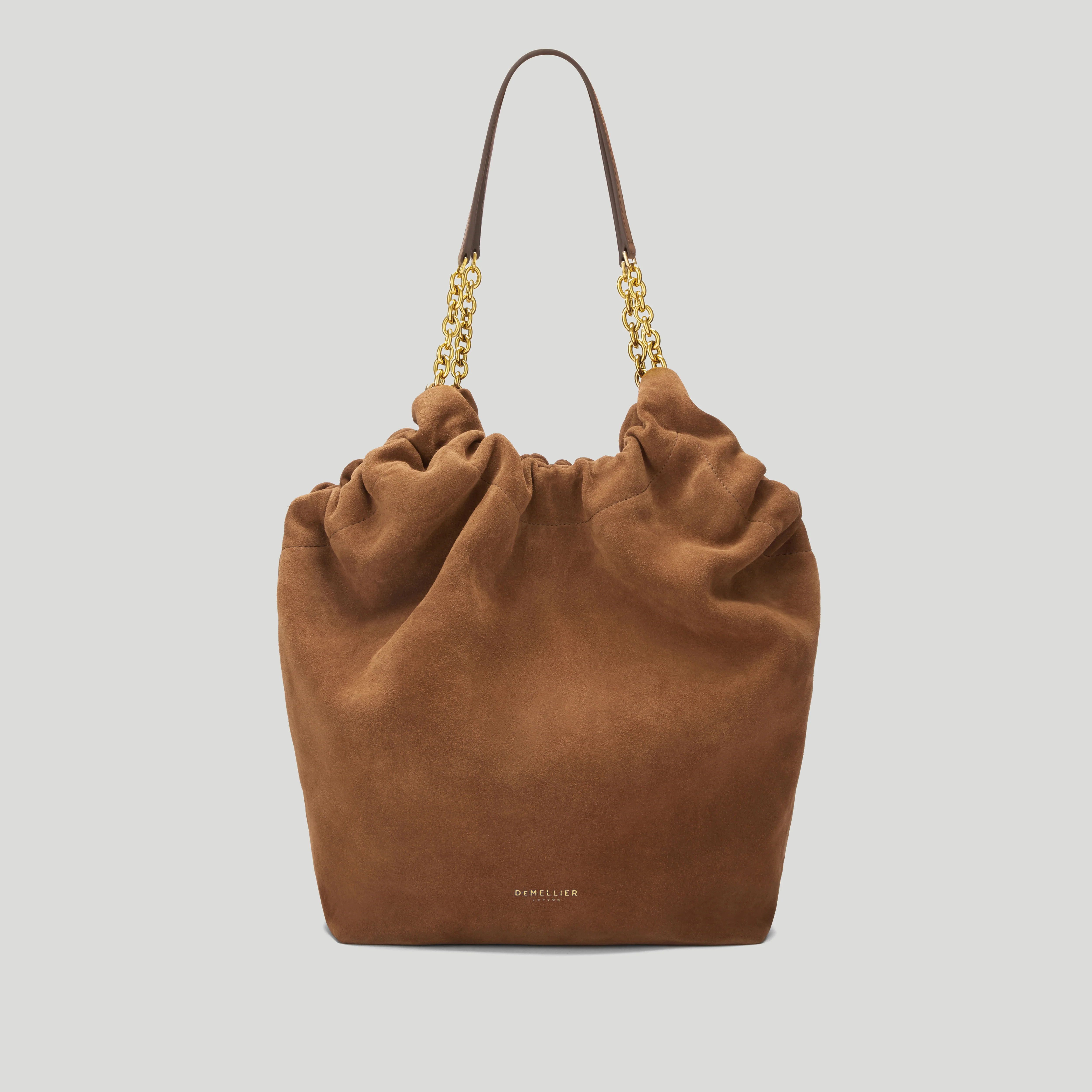 DeMellier The Miami in Deep Tan Suede & Deep Tan Smooth Leather Shoulder bag | DeMellier