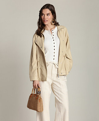 Women's Turtleneck Faux Leather Jacket | Macy's