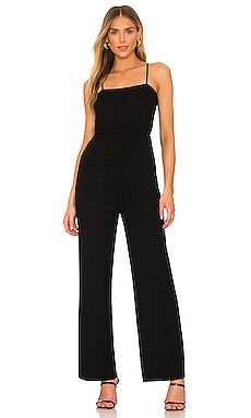 ALL THE WAYS Alice Straight Neck Jumpsuit in Black from Revolve.com | Revolve Clothing (Global)