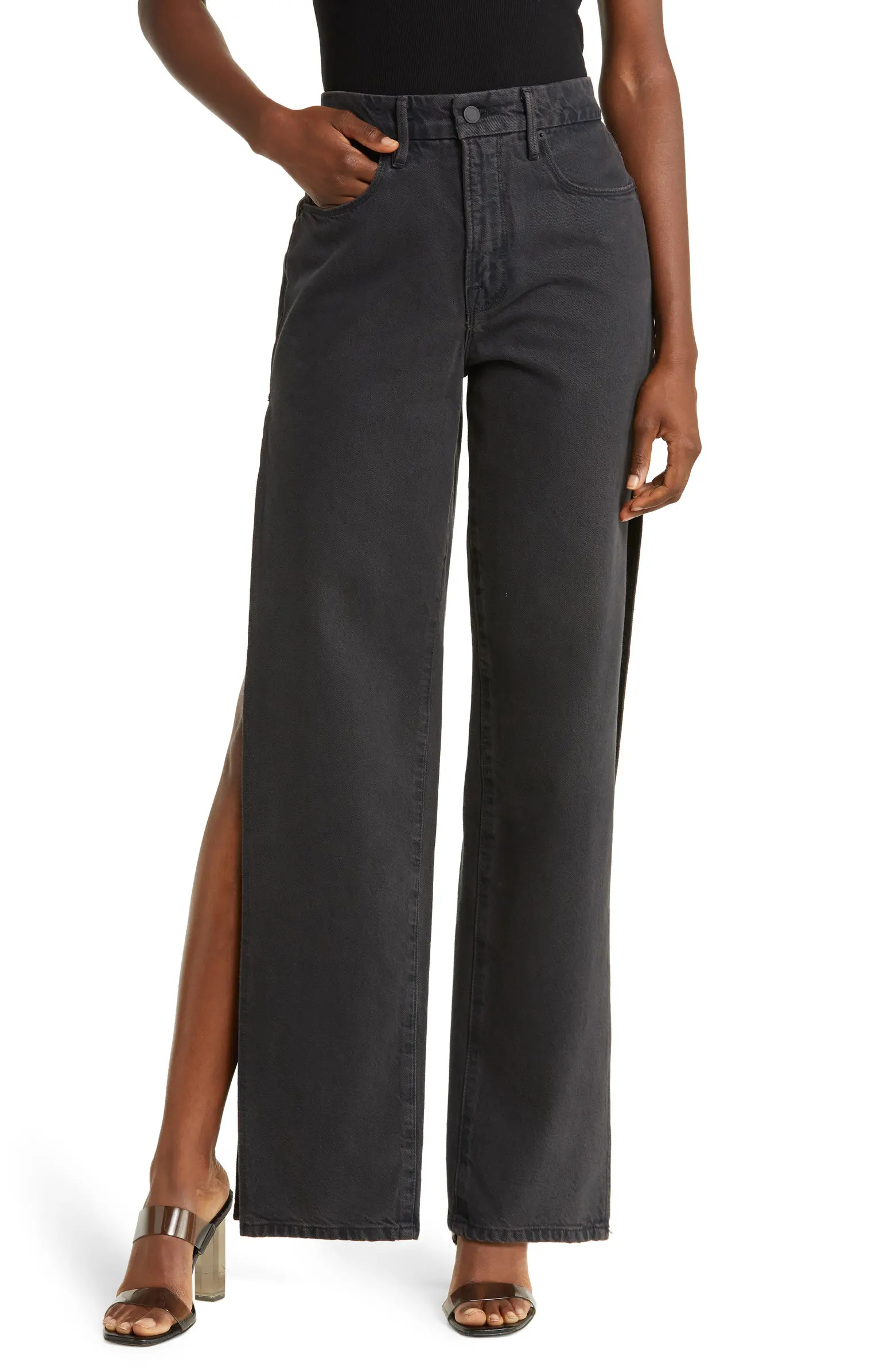 Good Boy High Waist Slit Hem Boyfriend Jeans | Nordstrom