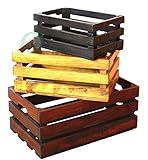 Vintiquewise(TM) Decorative Old Colored Wooden Crates, Set of 3 | Amazon (US)