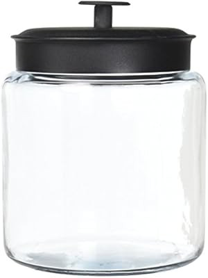 Anchor Hocking 96712 Mini Montana Jars with Black Metal Covers, 96 Ounce | Amazon (US)