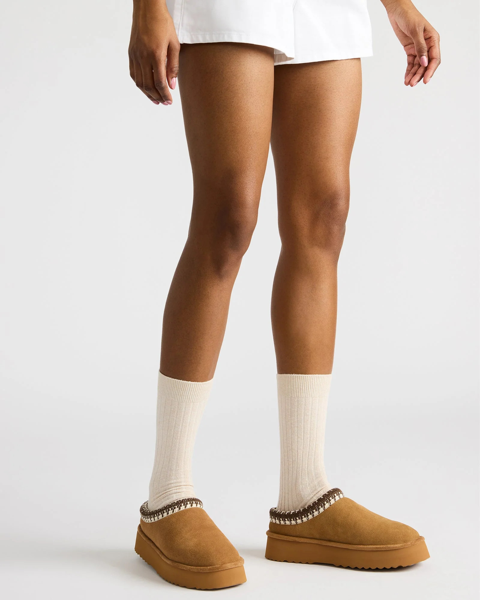 SELENA Chestnut Suede Women's Natural Slip-On Mule Flat | Steve Madden (US)