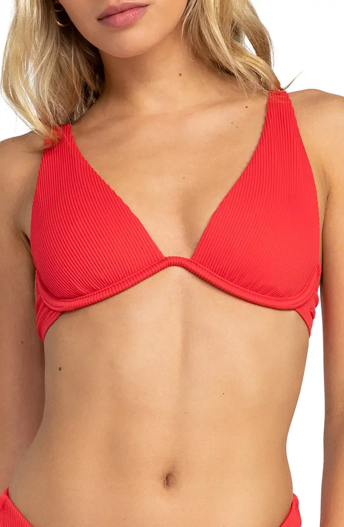Roxy Love Underwire Rib Bikini Top | Nordstrom | Nordstrom