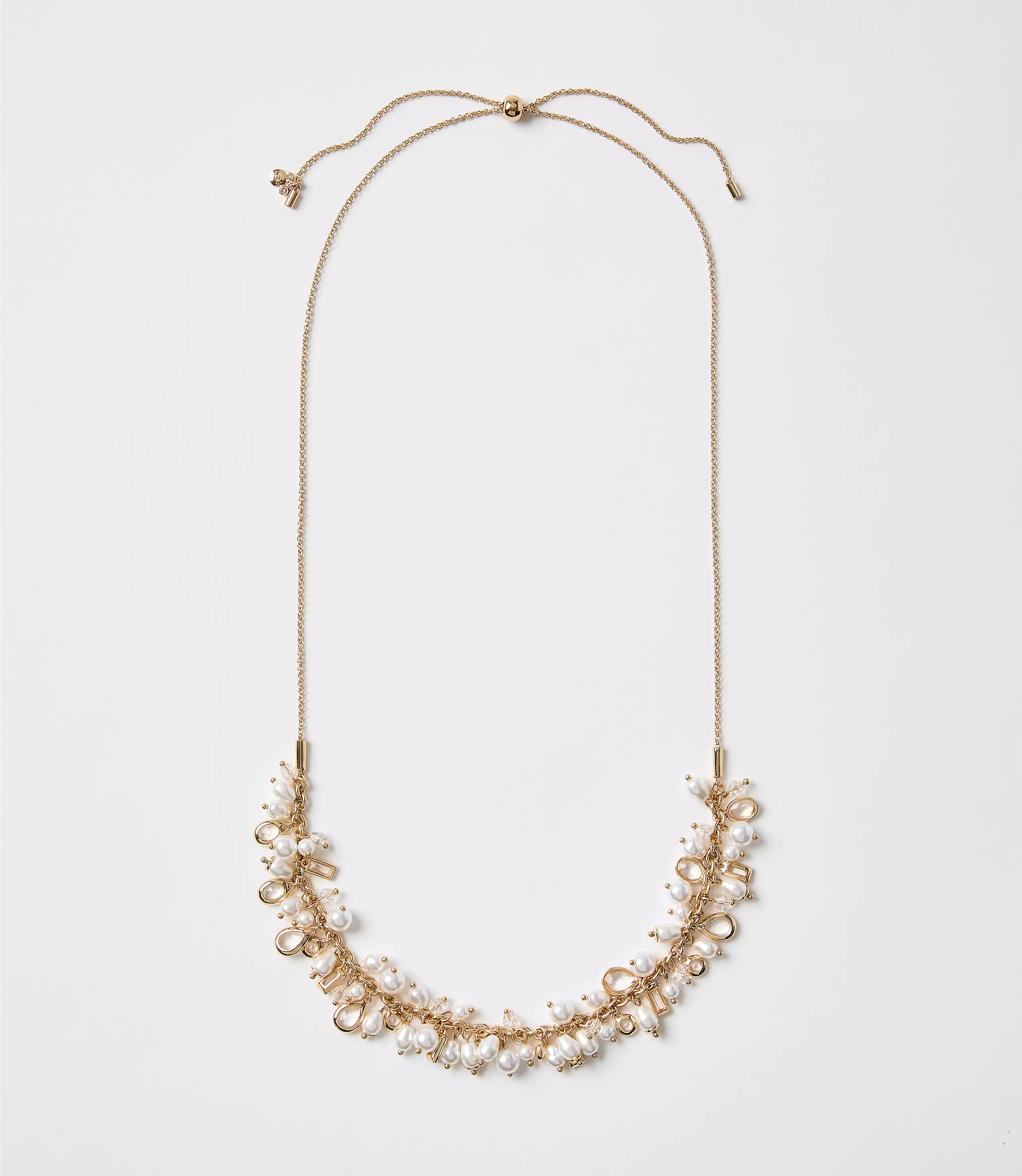 Pearlized Pull Tie Torsade Necklace | LOFT