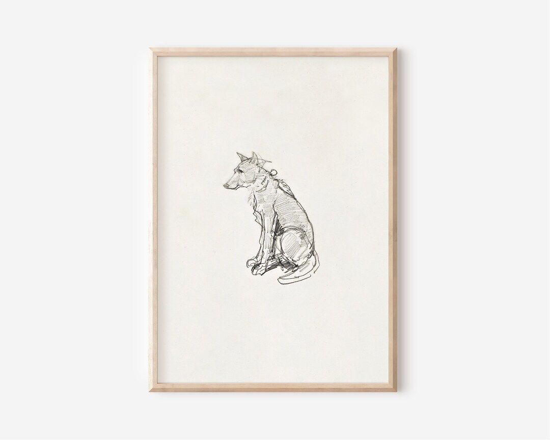 Vintage Dog Sketch Print | Downloadable Prints | PRINTABLE Wall Art | Digital Artwork | Digital D... | Etsy (CAD)
