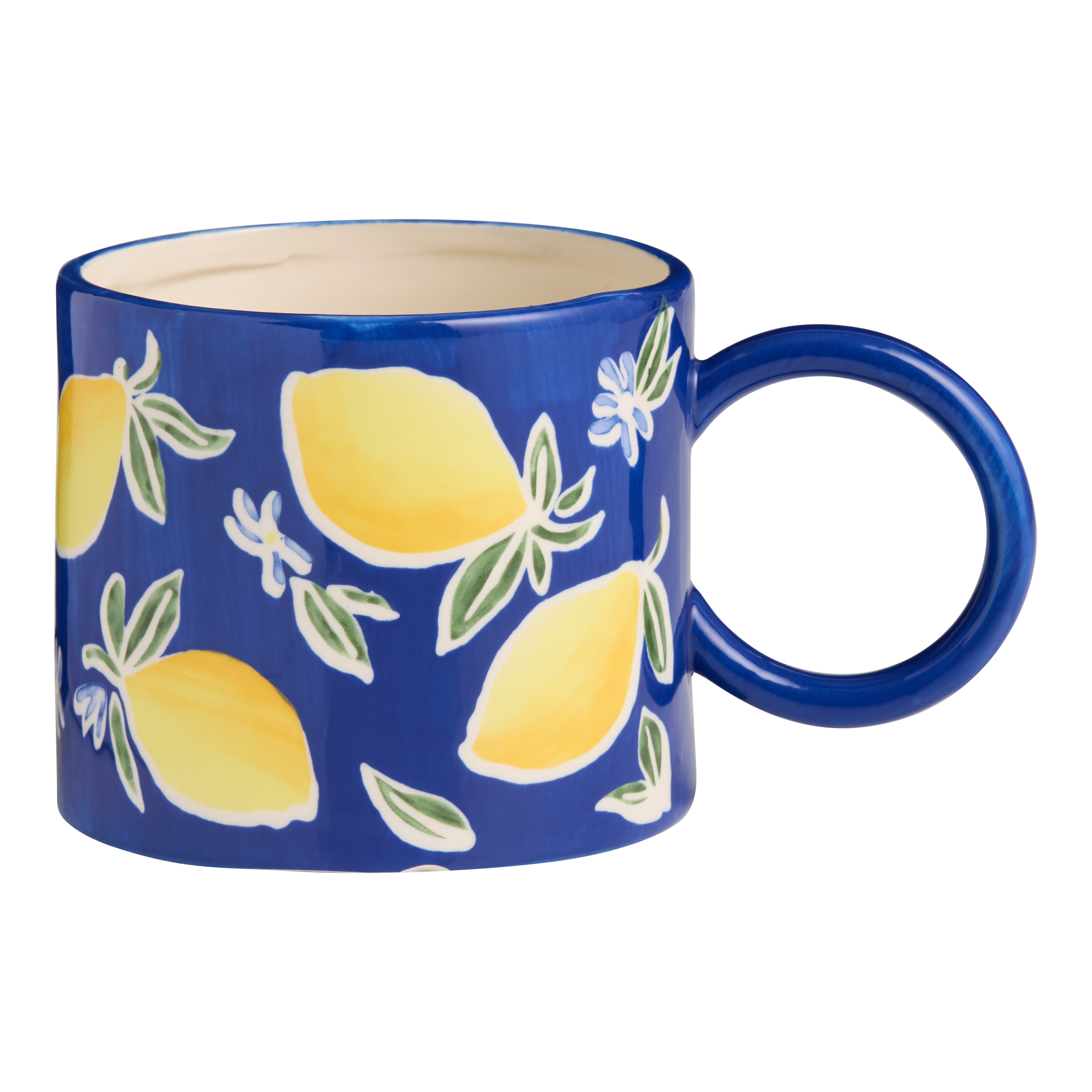 Blue Lemon Hand Painted Ceramic Mug | World Market