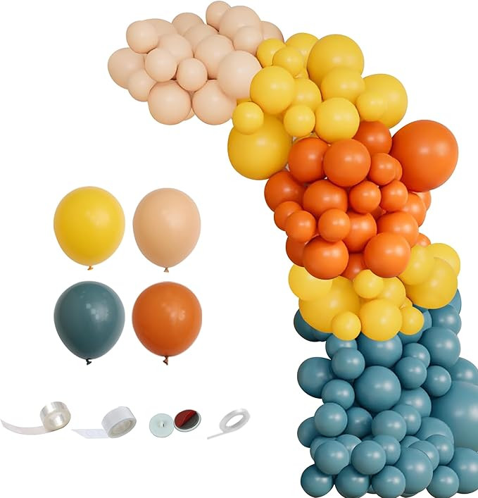 Balloon Arch Garland Kit,118 pcs Matte Lemon Retro Burnt Orange Balloons Combination for Baby Sho... | Amazon (US)