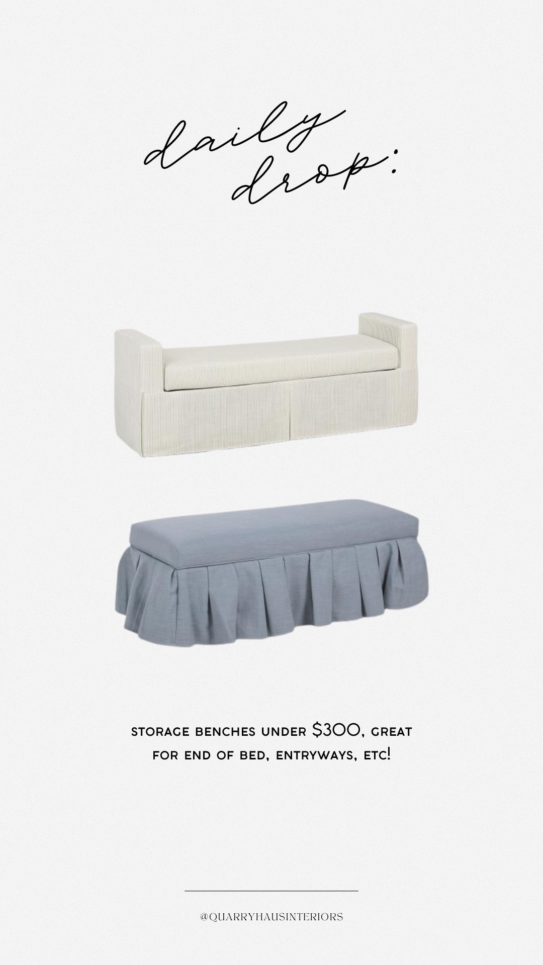 High end looking storage benches, perfect for entryways, end of the bed and anywhere you might need a little hidden (and stylish) storage 🤌🏼

#LTKHome