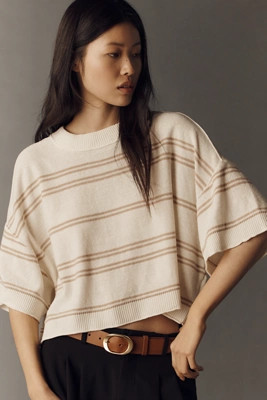 Goldie Crew-Neck Linen Sweater | Anthropologie (US)