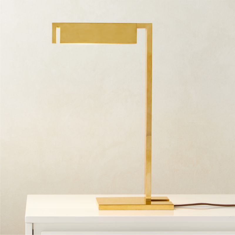 Wilde Polished Brass Task Modern Table Lamp + Reviews | CB2 | CB2