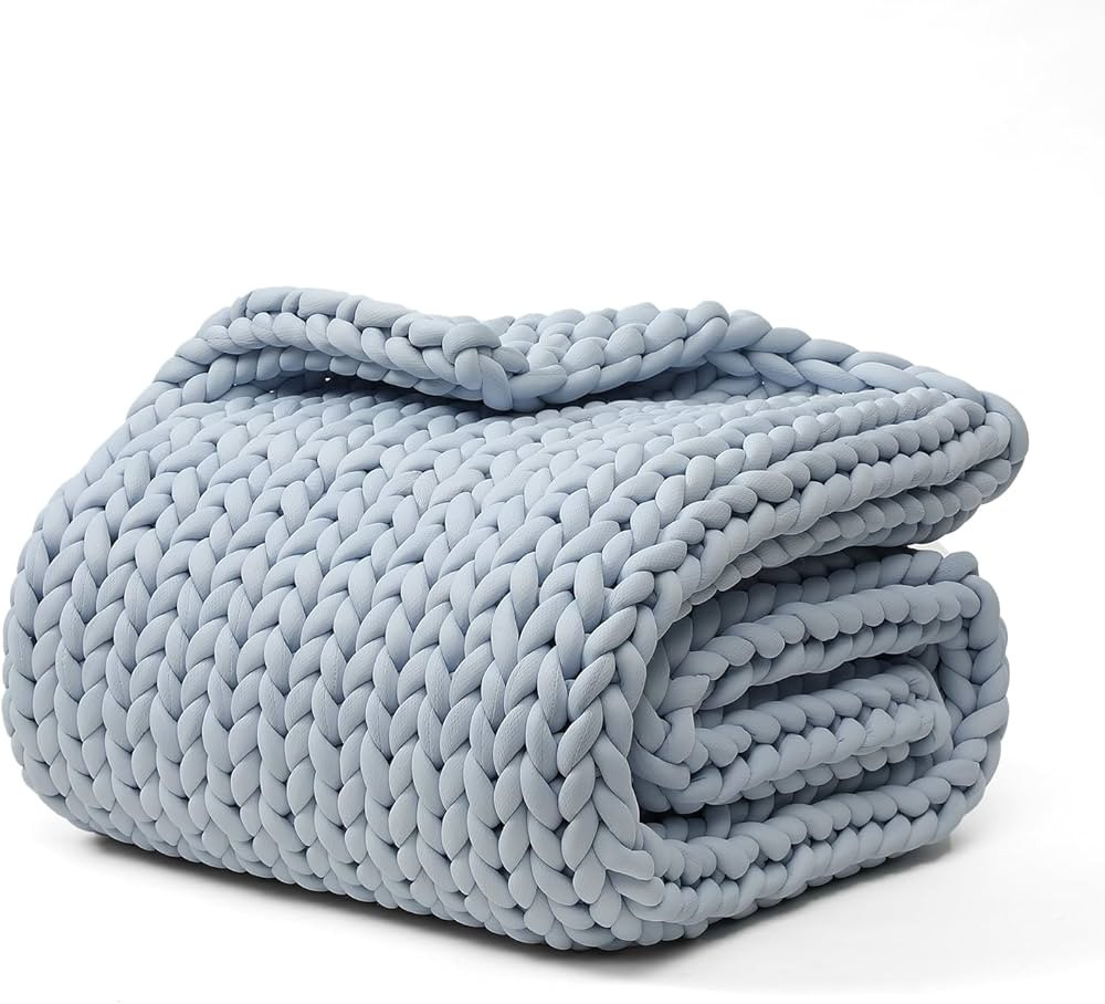 YnM Cooling Chunky Throw Blanket, Medium-Weight, Hand Knitted, Skin Friendly, Ventilated and Brea... | Amazon (US)