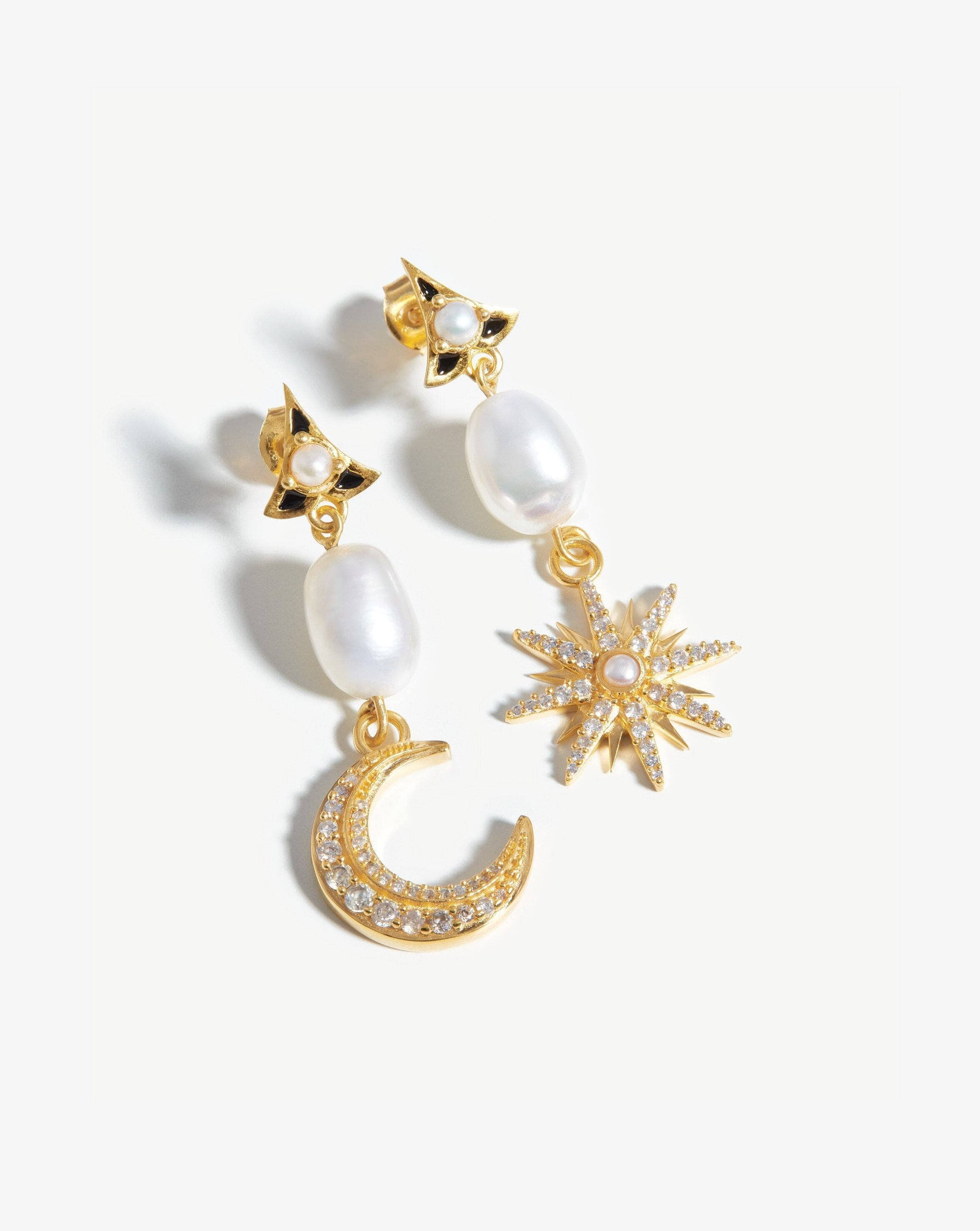 Harris Reed Moonlight Pearl Drop Earrings | 18ct Gold Plated/Pearl | Missoma