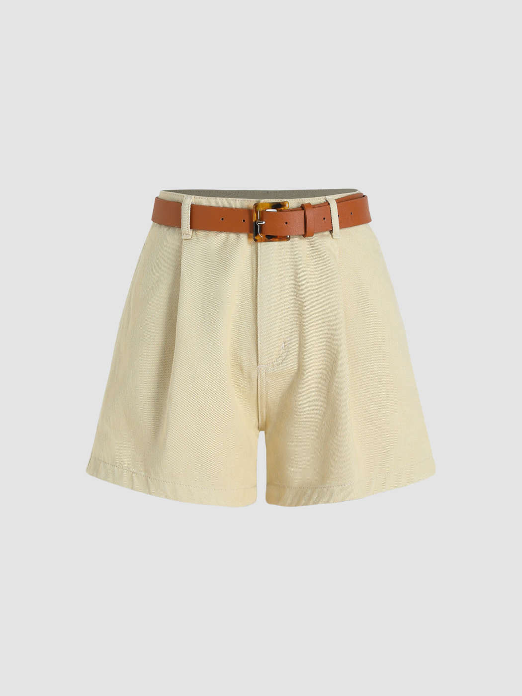 Solid Mini Shorts With Belt | Cider