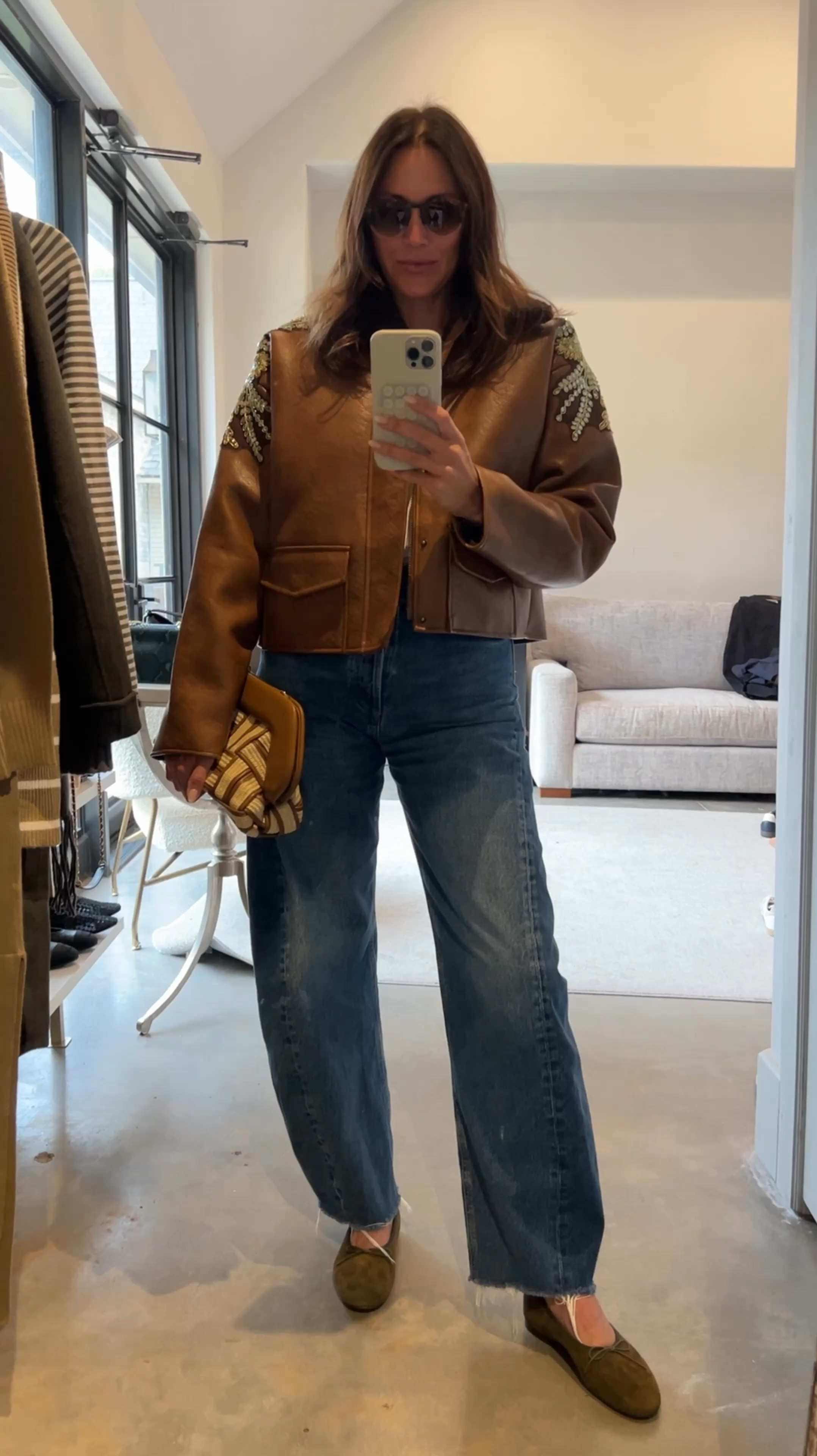 Make a fall neutral statement in this fall jacket and jeans with a fall bag, and suede ballet flat. Most are 25% off at checkout! Jacket runs oversized so you can size down! @bloomingdales #bloomingdales #ad

Fall trends
Fall color trends 

#LTKShoeCrush #LTKStyleTip #LTKSaleAlert