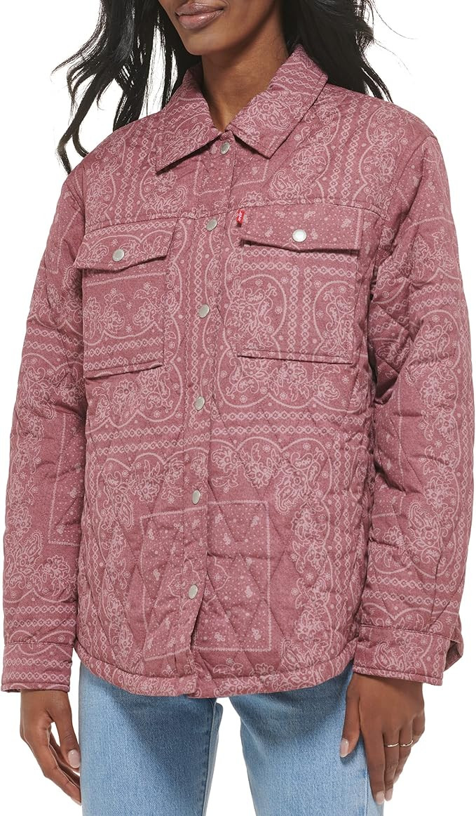 Levi's Womens Diamond Quilted Lightweight Shirt Jacket | Amazon (US)