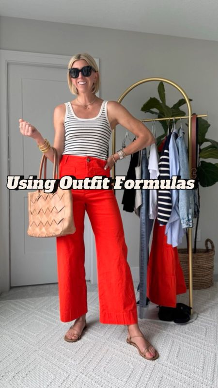 This simple, but elevated summer outfit formula is perfect for everyday or can be dressed up just by swapping the shoes + accessories! These lightweight, wide leg, crops pants are so comfortable and a fun pop of color! I am wearing my true to size 27 tall
I’m 5’10” for height reference 

#LTKVideo #LTKOver40 #LTKStyleTip