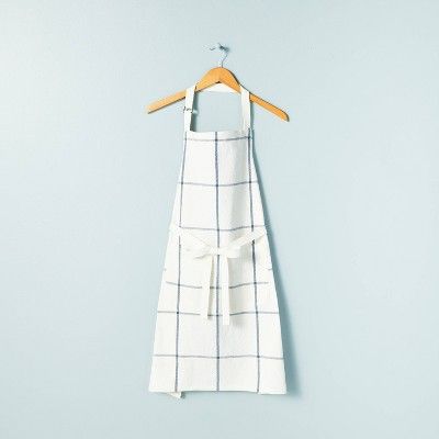 Grid Lines Woven Apron Blue/Cream - Hearth & Hand™ with Magnolia | Target