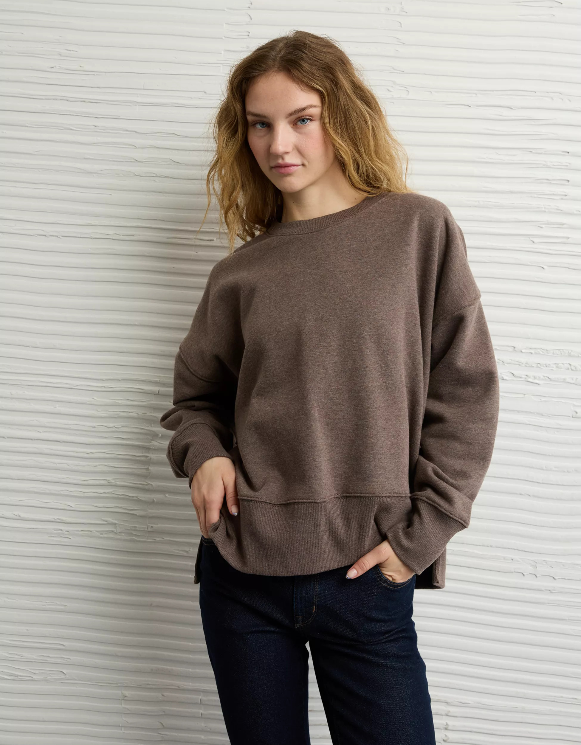 AE Everyday Luxe Oversized Sweatshirt | American Eagle Outfitters (US & CA)