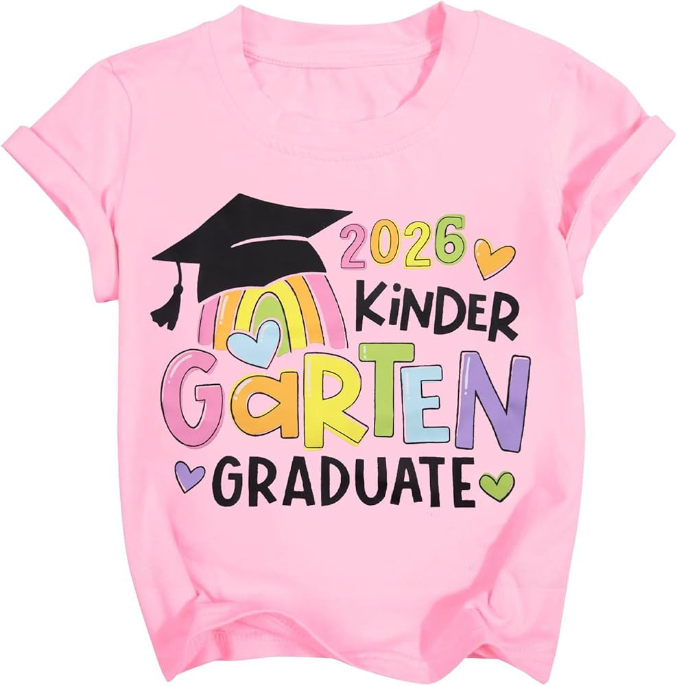Kindergarten Graduation Shirt for Girl: Last Day of School Shirt Kids 2026 Preschool Graduation G... | Amazon (US)