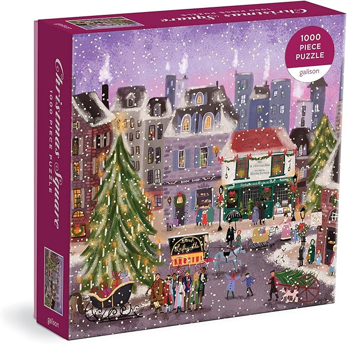Galison Christmas Square 1000 Piece Puzzle in Square Box from Galison - Holiday Puzzle for Adults... | Amazon (US)