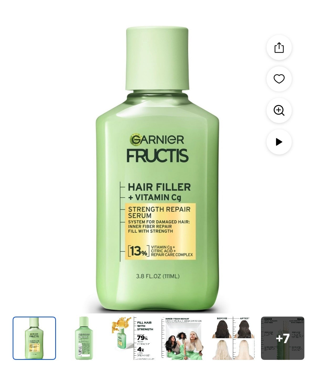 Garnier Fructis Hair Filler Strength Repair Serum for Weak, Damaged Hair, 3.75 fl oz

Shampoo recommendations 