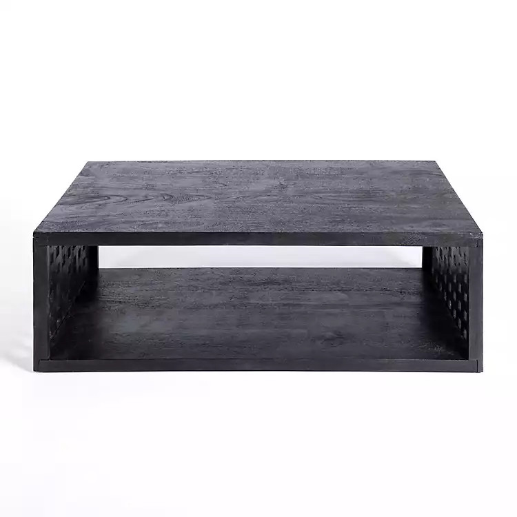Black Wood Grid Coffee Table | Kirkland's Home
