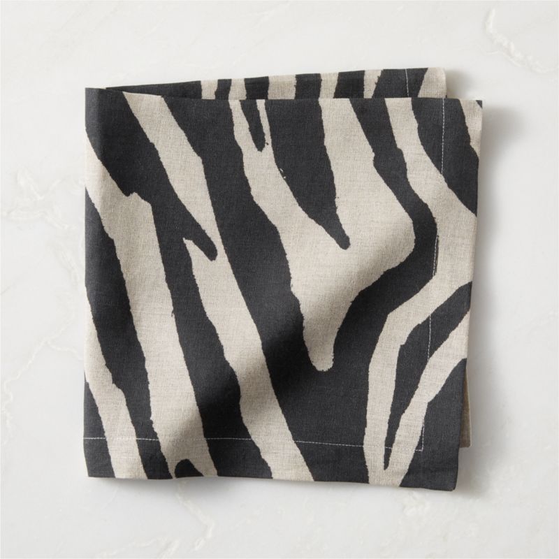 Linho Modern Zebra Print Linen Napkin + Reviews | CB2 | CB2