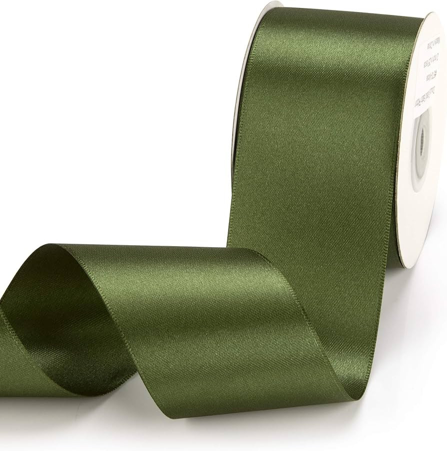 IHKFILAN Double Faced Satin Ribbon 2 Inch x 25 Yards Double Sided Solid Polyester Ribbon for Gift... | Amazon (US)