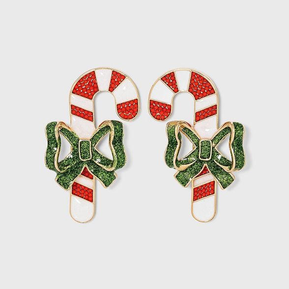 SUGARFIX by BaubleBar Candy Cane Drop Earrings - Red/Green/White | Target