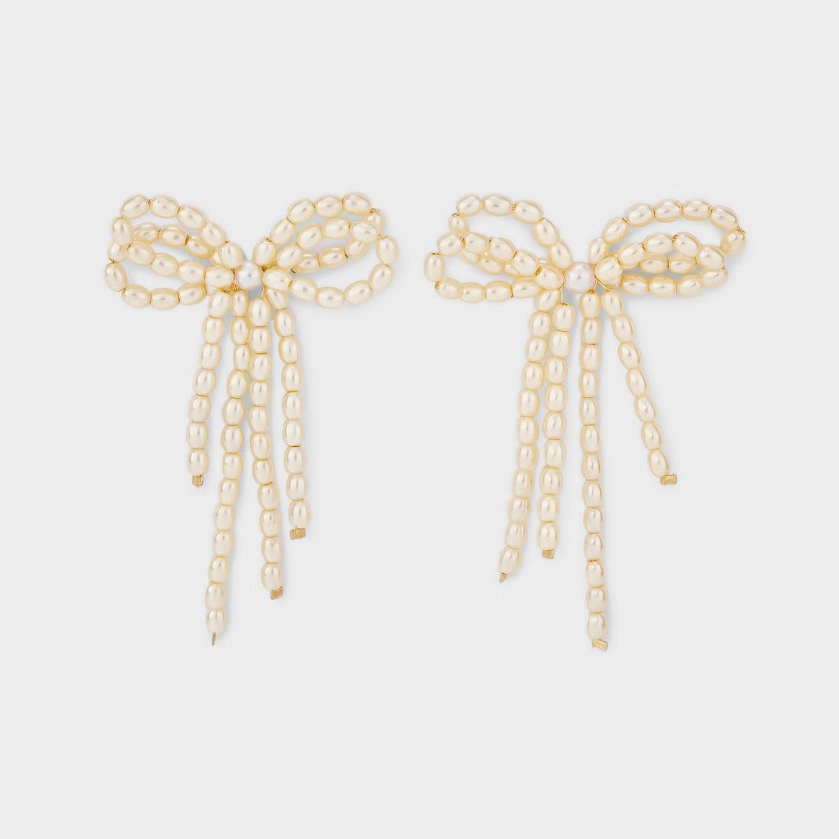 Pearl Bow Earrings - Pearl | Target