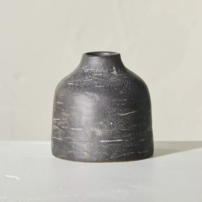 3&#34; Distressed Ceramic Bud Vase Dark Gray - Hearth &#38; Hand&#8482; with Magnolia | Target