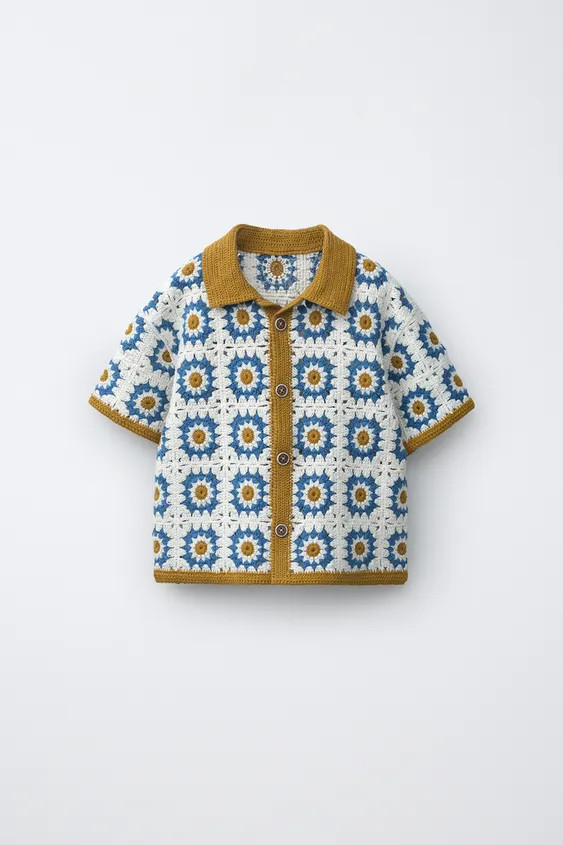 CROCHET SUN KNIT SHIRT | Zara US