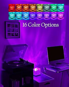 2 Packs Ocean Lamp with Charger Adapters,Northern Lights Cube Ocean Wave Projector Light,16 Color... | Amazon (US)