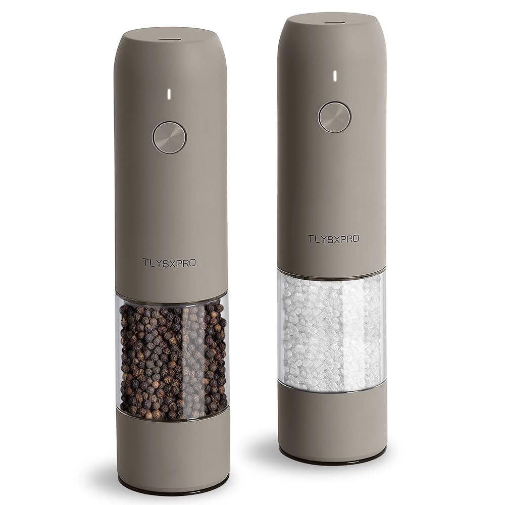 Electric Salt and Pepper Grinder Set, USB Rechargeable, Automatic Salt and Pepper Mill Grinder wi... | Amazon (US)