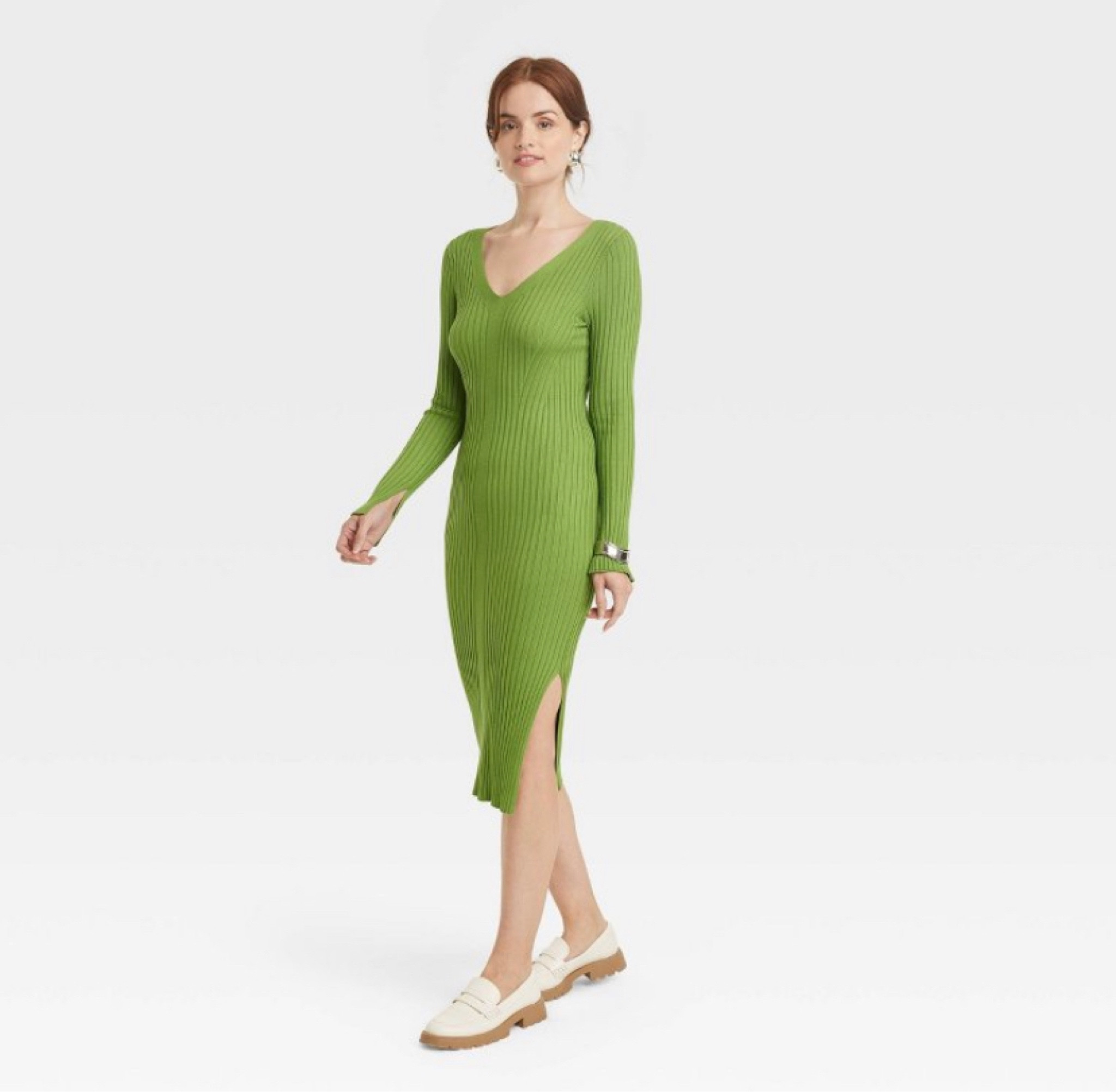 green sweater dress target A New Day Midi dress