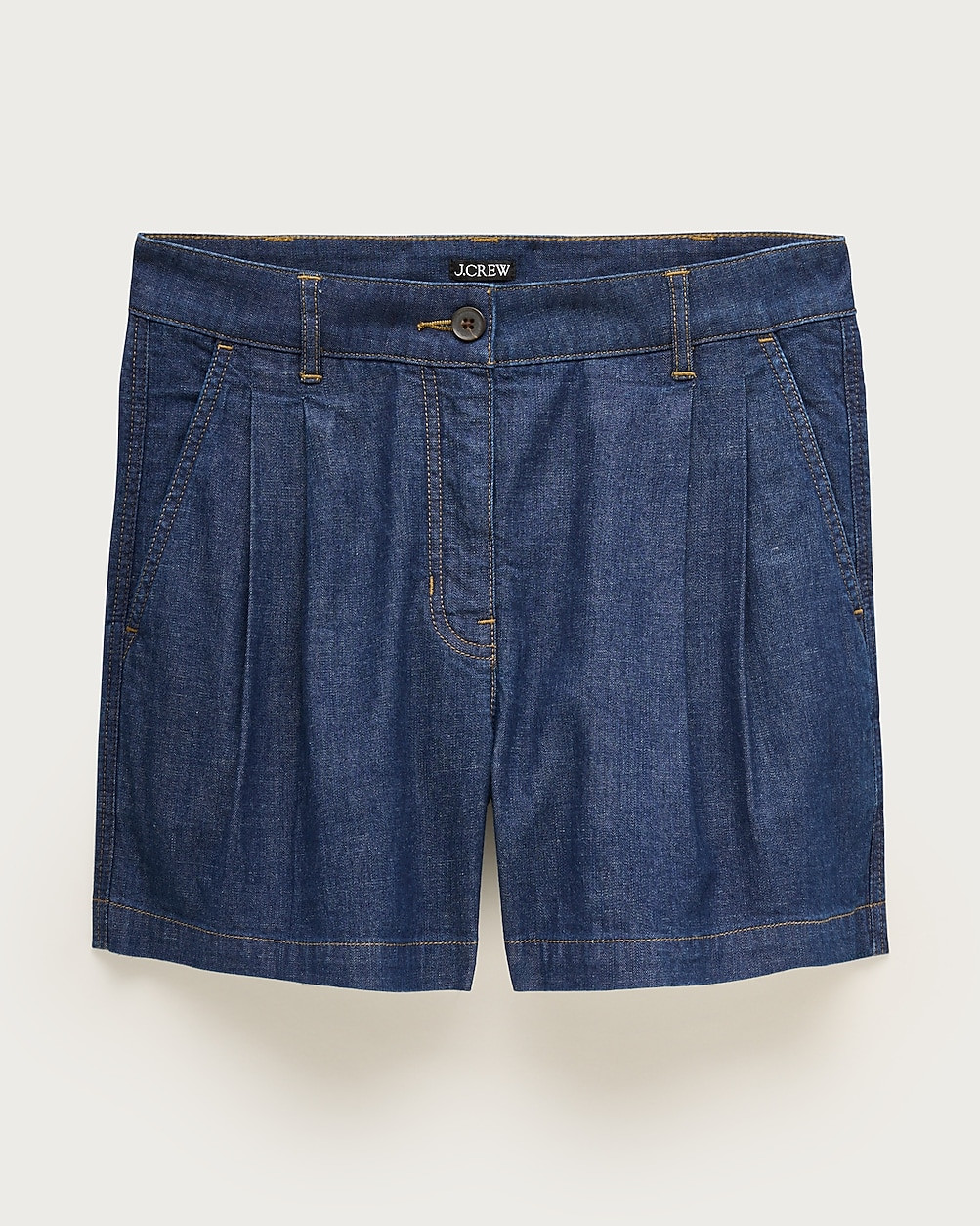 Pleated short in drapey denim | J. Crew US