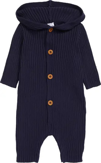 Ribbed Cotton Hooded Sweater Romper | Nordstrom
