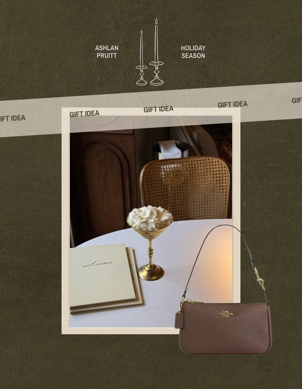 Holiday gift idea for her!

Gift guide for her, girlfriend gifts, sister gifts, fall bag, neutral bag, date outfit, dinner bag, accessory, holiday, Christmas, mom gift, coach