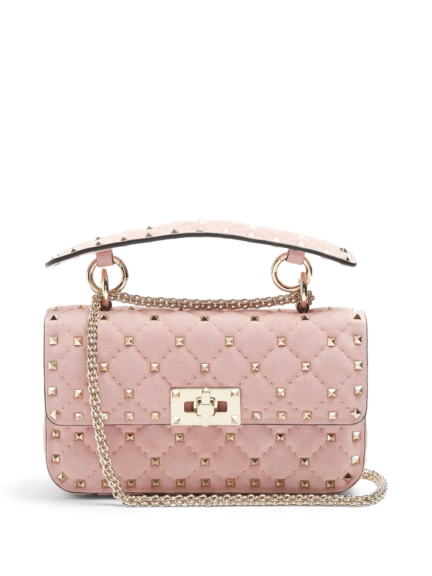 Rockstud Spike small quilted-suede shoulder bag | Matches (US)