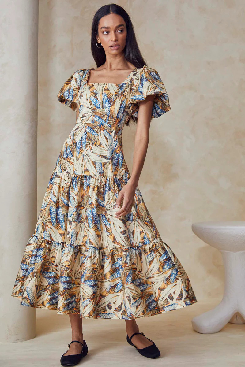 Cassidy Dress | Puff Sleeve Midi Dress | Hunter Bell | Hunter Bell