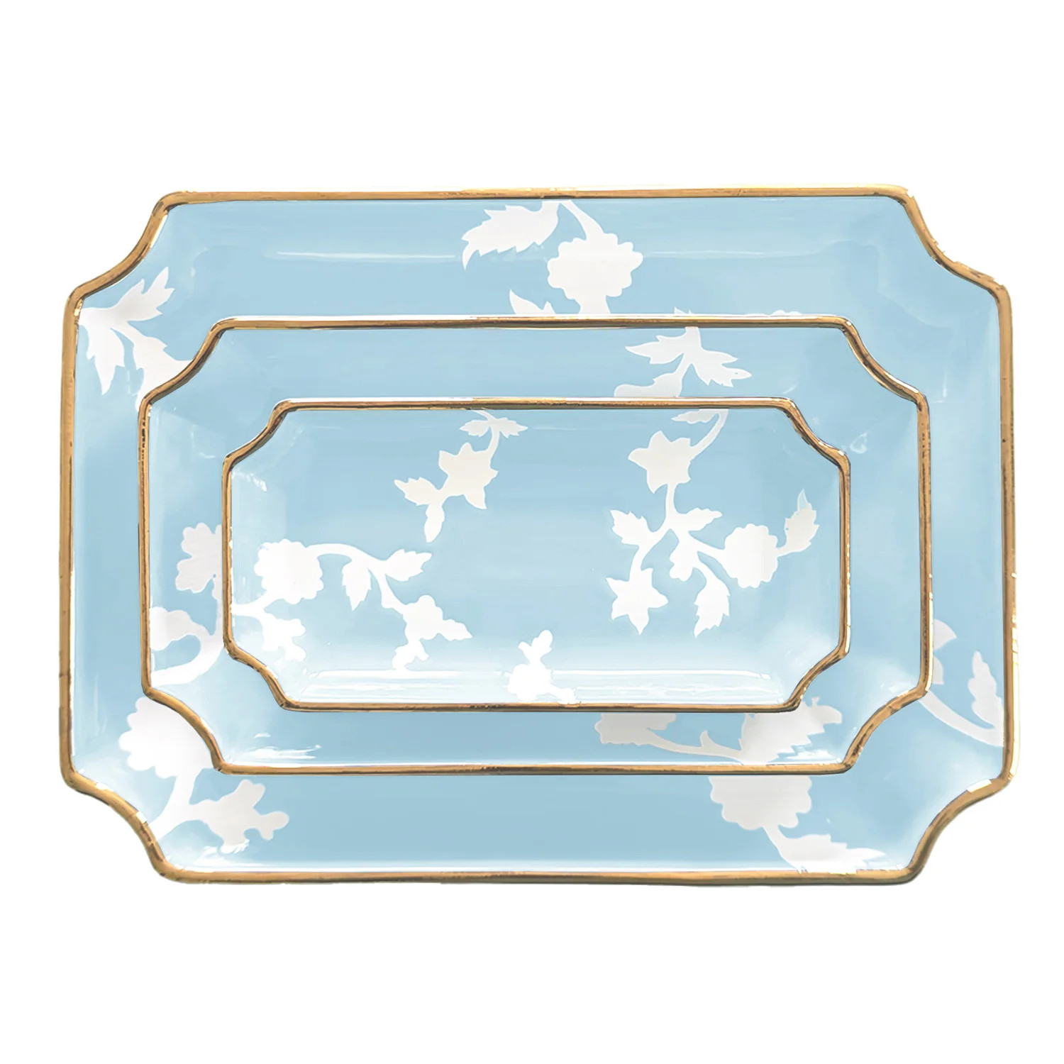 Chinoiserie Dreams Trays with Gold Accent | Ruby Clay Company