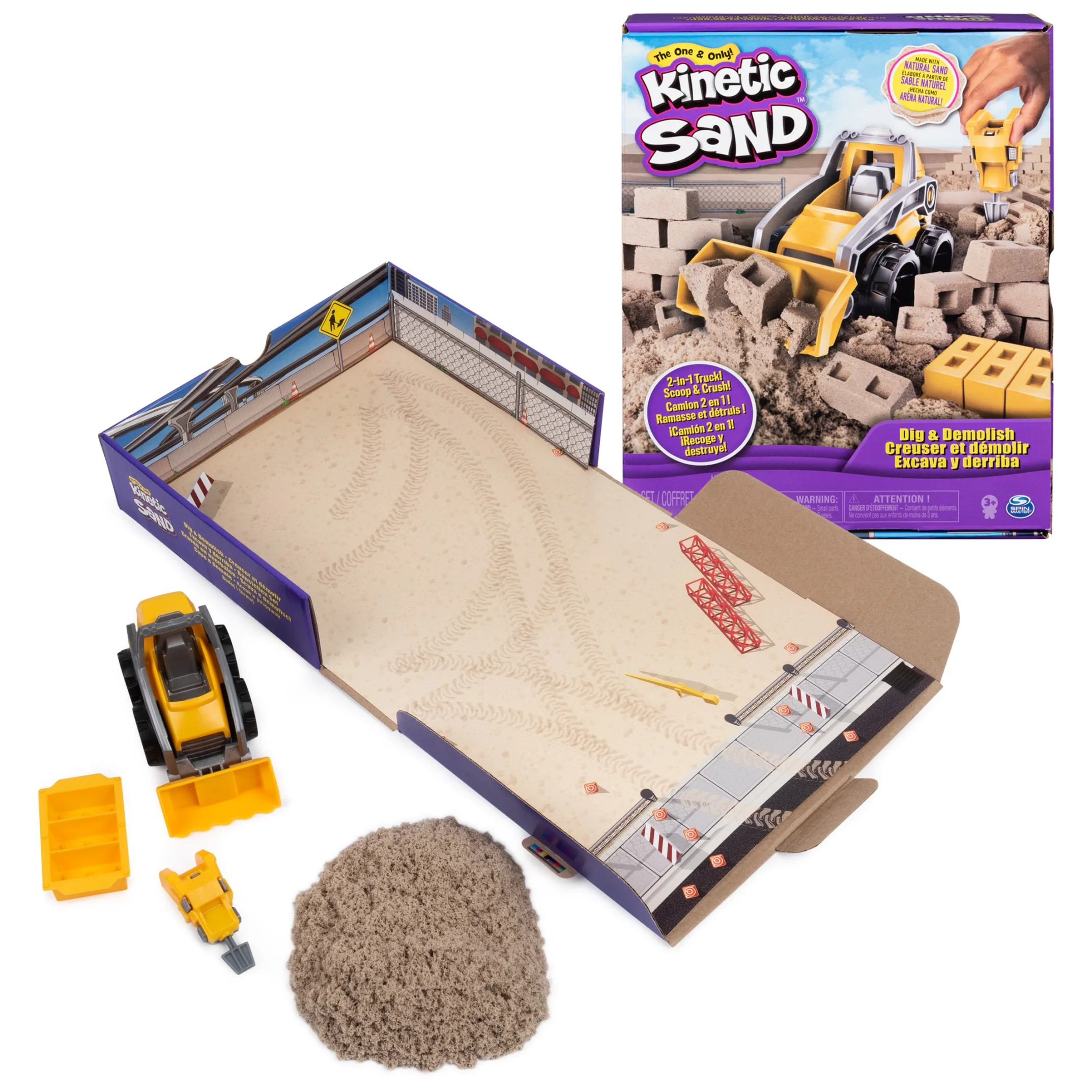 Kinetic Sand, Dig & Demolish Sensory Sand Playset, for Ages 3 and up | Walmart (US)