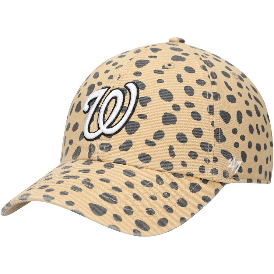 Women's Washington Nationals '47 Tan Cheetah Clean Up Adjustable Hat | MLB Shop